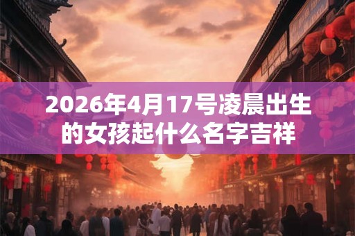 2026年4月17号凌晨出生的女孩起什么名字吉祥 2026年4月17号凌晨出生的女孩起什么名字吉祥