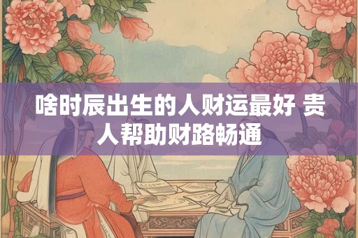 啥时辰出生的人财运最好 贵人帮助财路畅通
