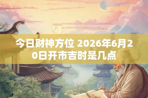 今日财神方位 2026年6月20日开市吉时是几点