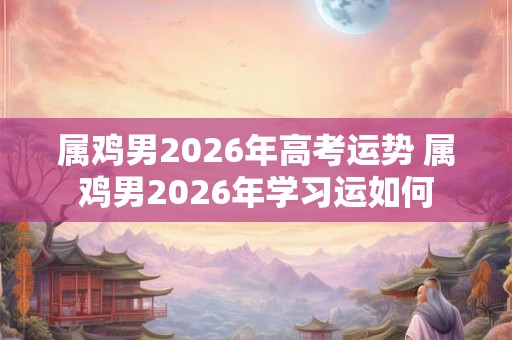 属鸡男2026年高考运势 属鸡男2026年学习运如何