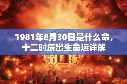 1981年8月30日是什么命，十二时辰出生命运详解