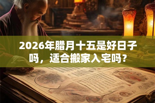 2026年腊月十五是好日子吗，适合搬家入宅吗？