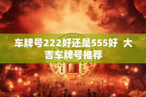 车牌号222好还是555好  大吉车牌号推荐