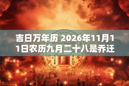 吉日万年历 2026年11月11日农历九月二十八是乔迁最佳日期吗