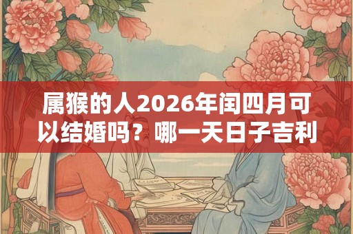 属猴的人2026年闰四月可以结婚吗？哪一天日子吉利？