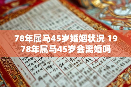 78年属马45岁婚姻状况 1978年属马45岁会离婚吗