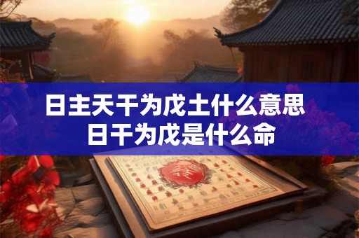 日主天干为戊土什么意思  日干为戊是什么命