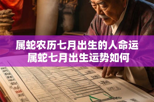 属蛇农历七月出生的人命运 属蛇七月出生运势如何