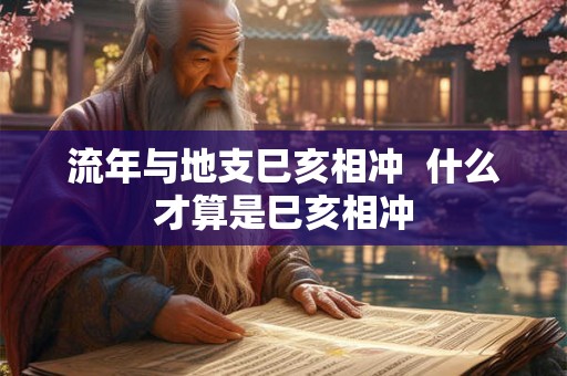 流年与地支巳亥相冲  什么才算是巳亥相冲