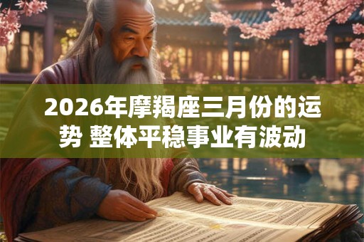 2026年摩羯座三月份的运势 整体平稳事业有波动