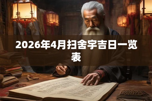 2026年4月扫舍宇吉日一览表 2026年4月扫舍宇吉日一览表
