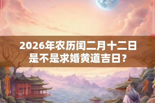 2026年农历闰二月十二日是不是求婚黄道吉日？