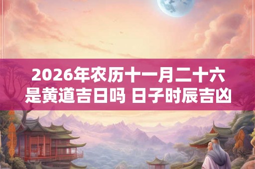 2026年农历十一月二十六是黄道吉日吗 日子时辰吉凶