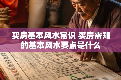 买房基本风水常识 买房需知的基本风水要点是什么