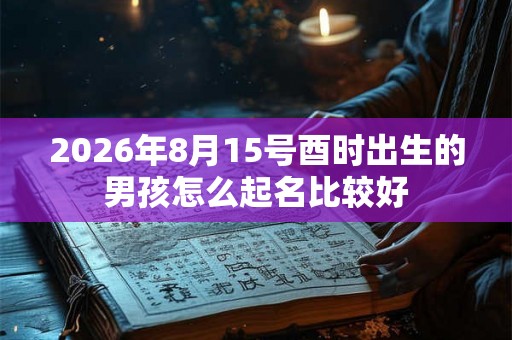 2026年8月15号酉时出生的男孩怎么起名比较好