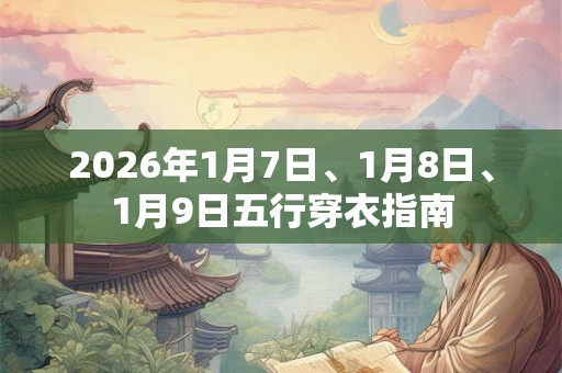 2026年1月7日、1月8日、1月9日五行穿衣指南