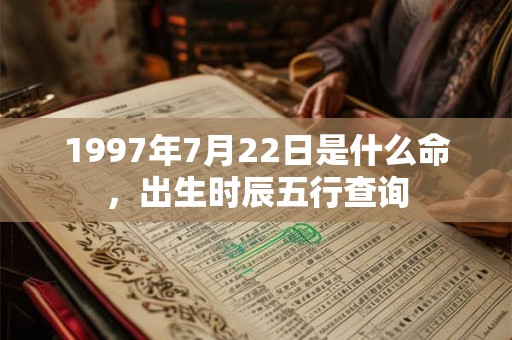 1997年7月22日是什么命,出生时辰五行查询 1997年7月22日是什么命,出生时辰五行查询