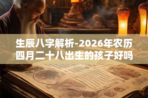 生辰八字解析-2026年农历四月二十八出生的孩子好吗