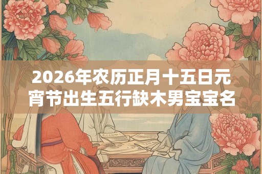 2026年农历正月十五日元宵节出生五行缺木男宝宝名字