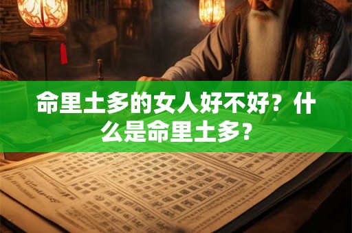 命里土多的女人好不好？什么是命里土多？