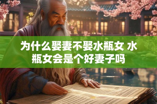 为什么娶妻不娶水瓶女 水瓶女会是个好妻子吗 为什么娶妻不娶水瓶女 水瓶女会是个好妻子吗