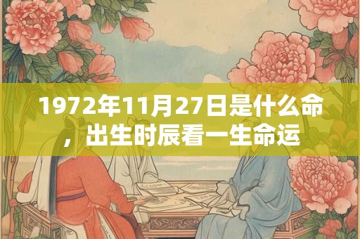 1972年11月27日是什么命,出生时辰看一生命运 1972年11月27日是什么命,出生时辰看一生命运