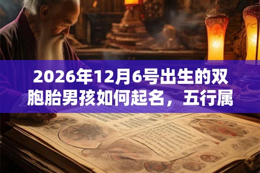 2026年12月6号出生的双胞胎男孩如何起名，五行属什么