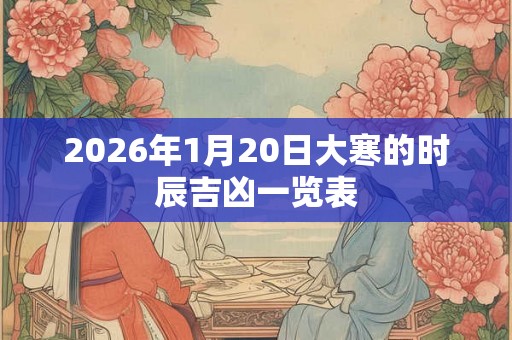 2026年1月20日大寒的时辰吉凶一览表