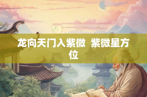 龙向天门入紫微  紫微星方位