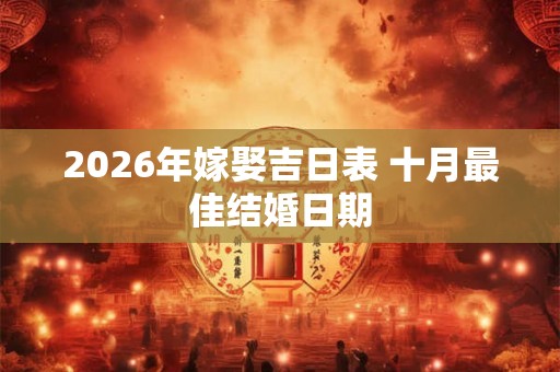 2026年嫁娶吉日表 十月最佳结婚日期