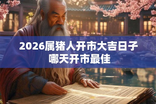 2026属猪人开市大吉日子 哪天开市最佳