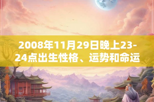 2008年11月29日晚上23-24点出生性格、运势和命运
