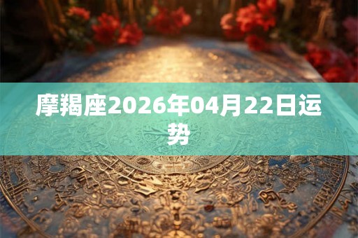 摩羯座2026年04月22日运势
