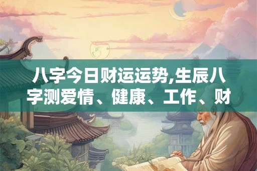 八字今日财运运势,生辰八字测爱情、健康、工作、财运