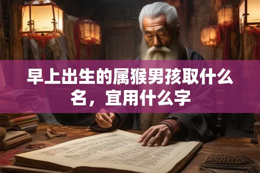 早上出生的属猴男孩取什么名，宜用什么字