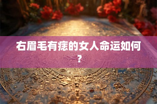 右眉毛有痣的女人命运如何？