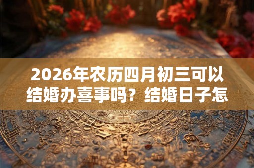 2026年农历四月初三可以结婚办喜事吗？结婚日子怎么选？