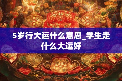 5岁行大运什么意思_学生走什么大运好
