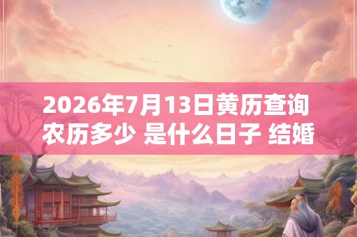 2026年7月13日黄历查询 农历多少 是什么日子 结婚吉时