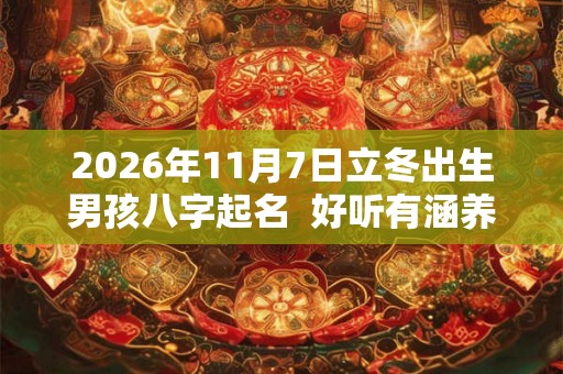 2026年11月7日立冬出生男孩八字起名 好听有涵养的名字 2026年11月7日立冬出生男孩八字起名 好听有涵养的名字
