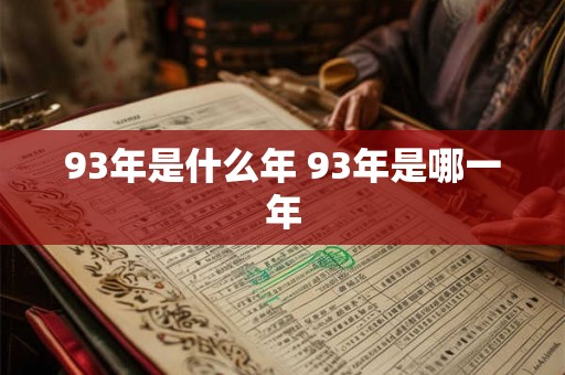 93年是什么年 93年是哪一年