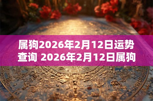 属狗2026年2月12日运势查询 2026年2月12日属狗人运势好吗 属狗2026年2月12日运势查询 2026年2月12日属狗人运势好吗