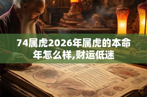 74属虎2026年属虎的本命年怎么样,财运低迷
