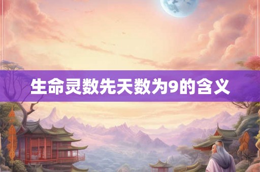 生命灵数先天数为9的含义