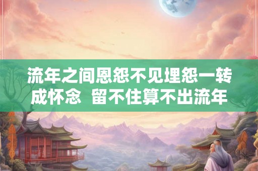 流年之间恩怨不见埋怨一转成怀念  留不住算不出流年