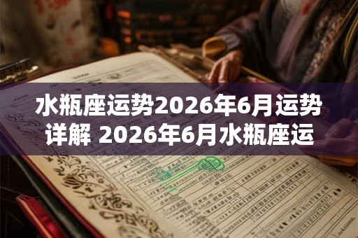水瓶座运势2026年6月运势详解 2026年6月水瓶座运势如何
