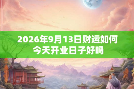 2026年9月13日财运如何 今天开业日子好吗