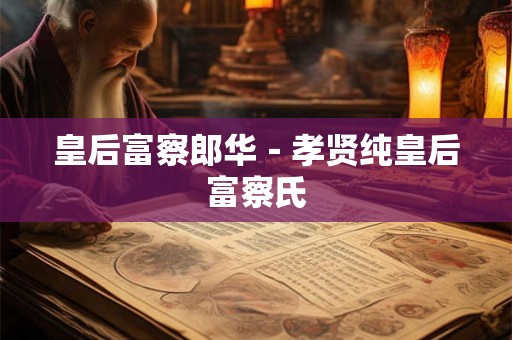 皇后富察郎华-孝贤纯皇后富察氏 皇后富察郎华-孝贤纯皇后富察氏