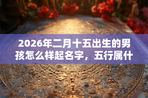 2026年二月十五出生的男孩怎么样起名字，五行属什么