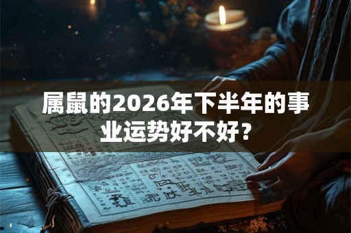 属鼠的2026年下半年的事业运势好不好？